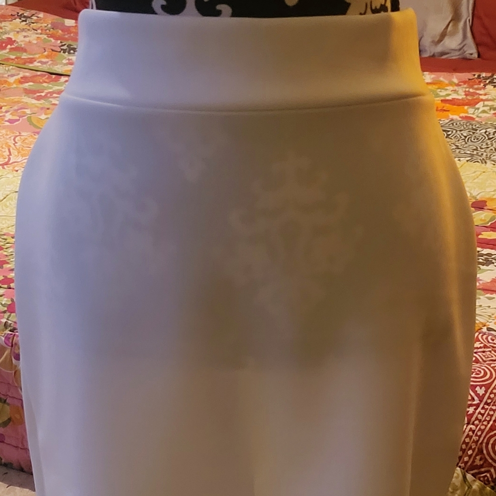 Women's pull on stretch white pencil skirt. Size xl.